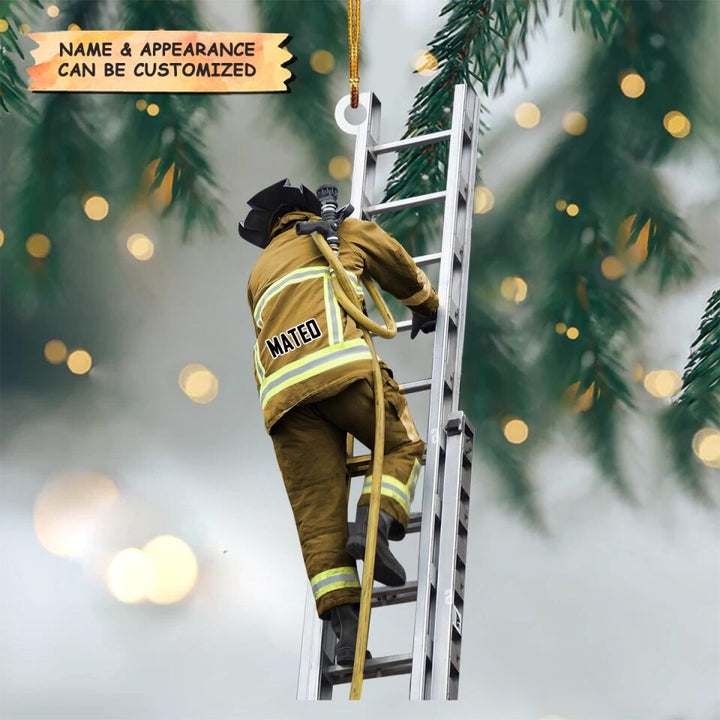 Personalized Mica Ornament - Gift For Firefighter - Firefighter Uniform ARND036