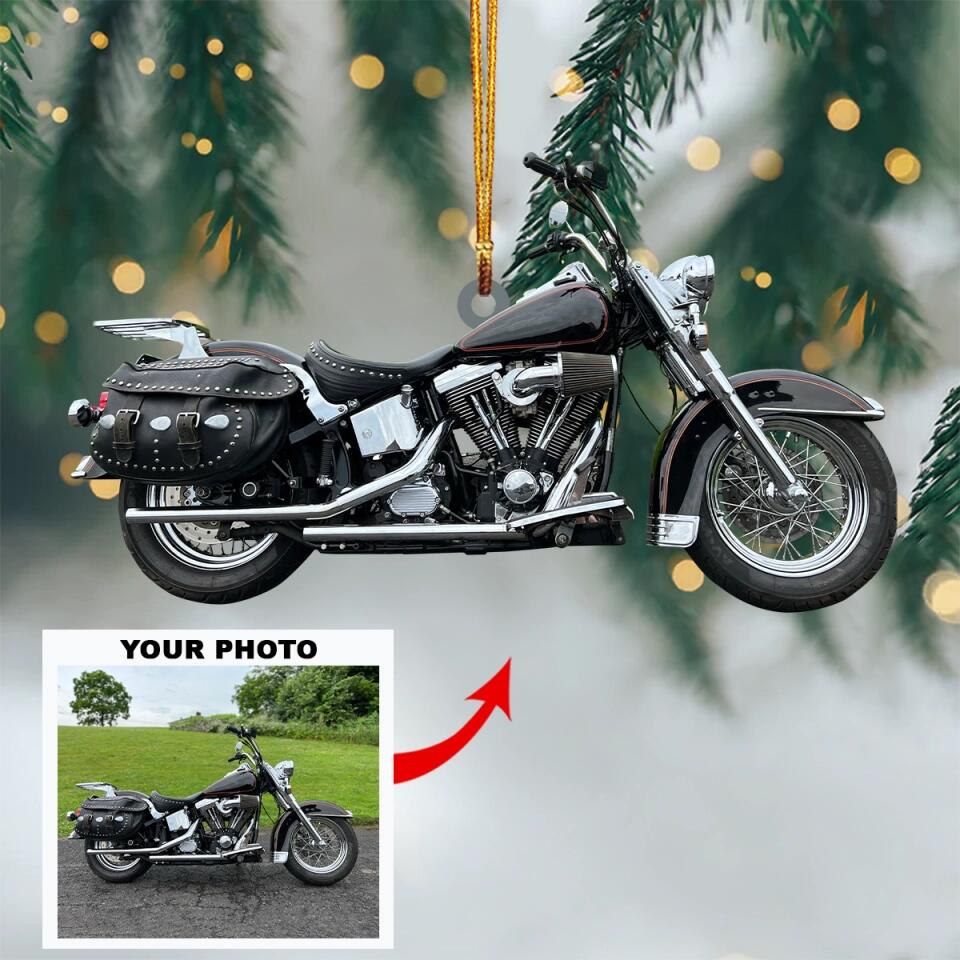 Personalized Photo Mica Ornament - Gift For Riding Lover - Custom Photo Motorcycle ARND037