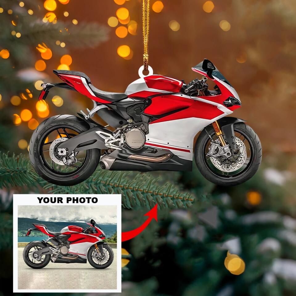 Personalized Photo Mica Ornament - Gift For Riding Lover - Custom Photo Motorcycle ARND037