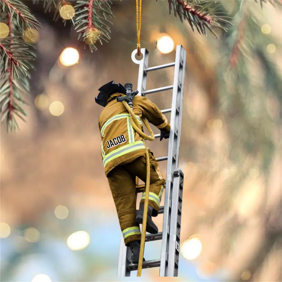 Personalized Mica Ornament - Gift For Firefighter - Firefighter Uniform ARND036