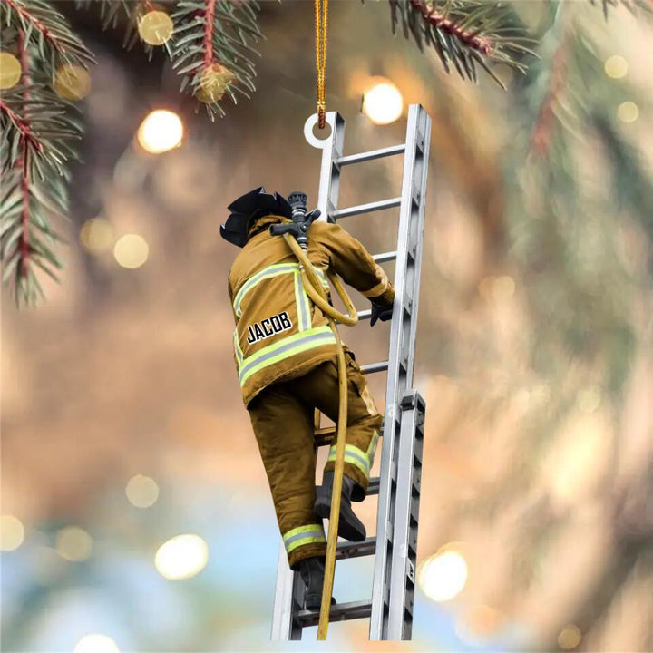 Personalized Mica Ornament - Gift For Firefighter - Firefighter Uniform ARND036