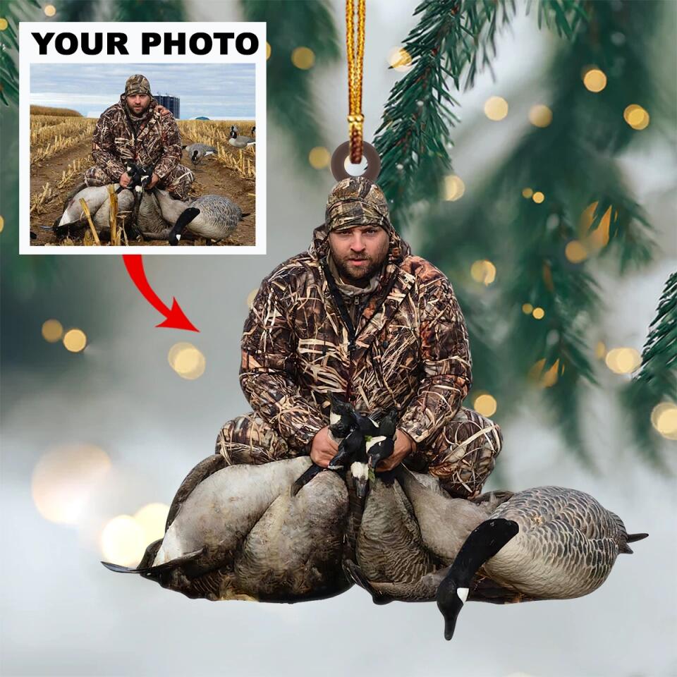 Personalized Photo Mica Ornament - Gift For Hunting Lover, Hunter - Wild Hunting ARND036