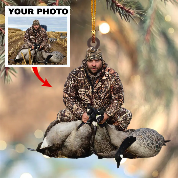 Personalized Photo Mica Ornament - Gift For Hunting Lover, Hunter - Wild Hunting ARND036
