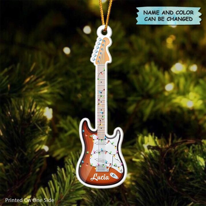 Personalized Mica Ornament - Gift For Guitarist - Guitar Christmas ARND037