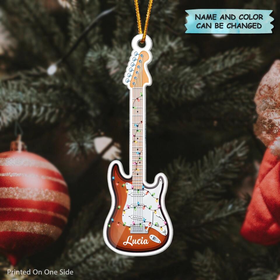 Personalized Mica Ornament - Gift For Guitarist - Guitar Christmas ARND037