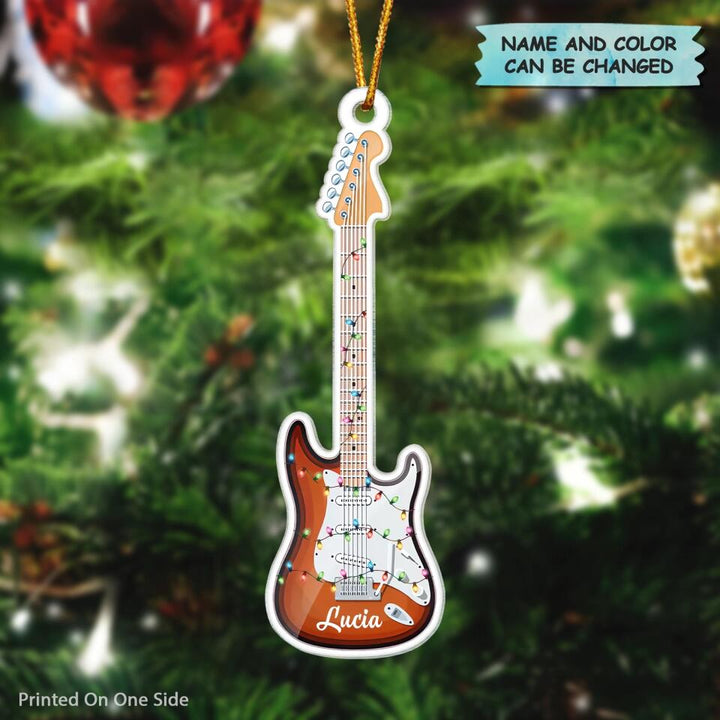 Personalized Mica Ornament - Gift For Guitarist - Guitar Christmas ARND037