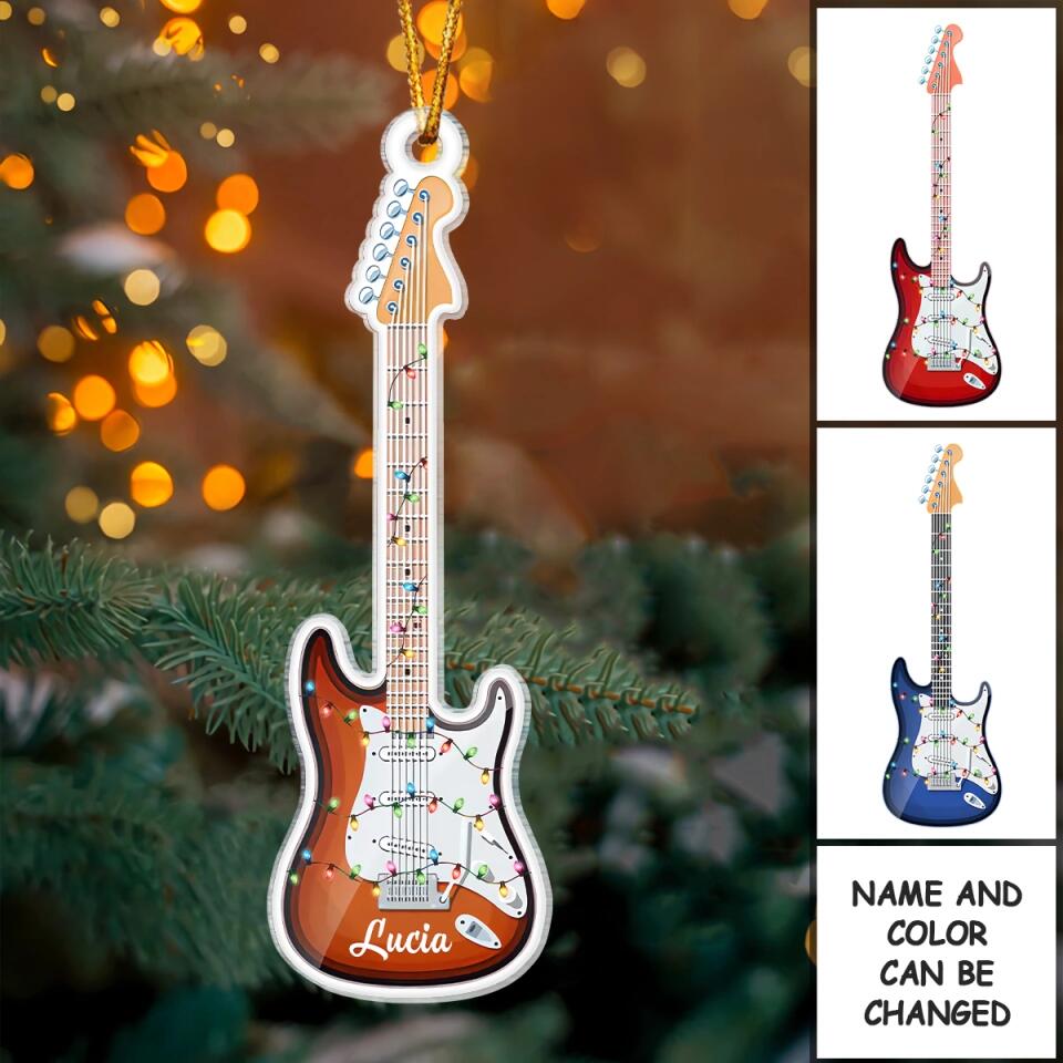 Personalized Mica Ornament - Gift For Guitarist - Guitar Christmas ARND037