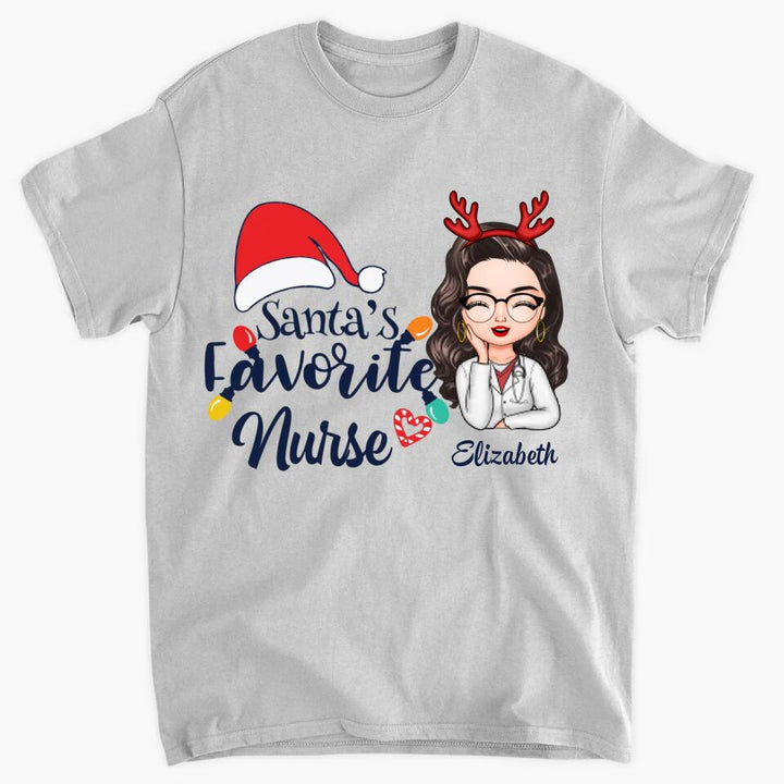 Personalized T-shirt - Gift For Nurse - Santa's Favorite Nurse