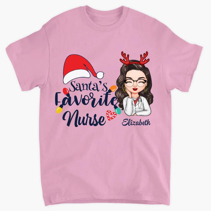 Personalized T-shirt - Gift For Nurse - Santa's Favorite Nurse