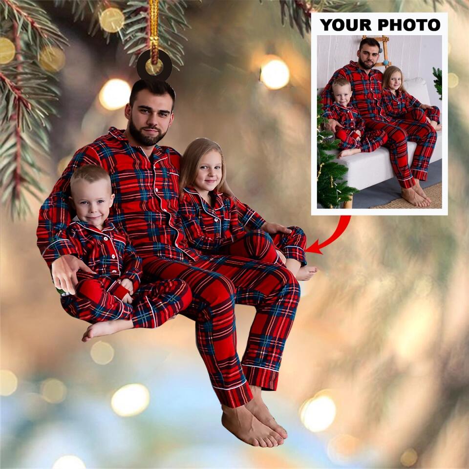 Personalized Photo Mica Ornament - Gift For Dad - Merry Christmas Dad ARND0014