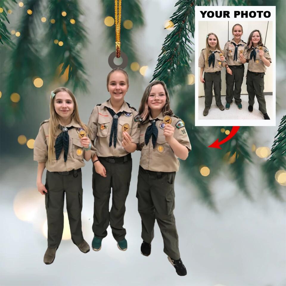 Personalized Photo Mica Ornament - Gift For Scouting Lover - Scout Troop ARND018