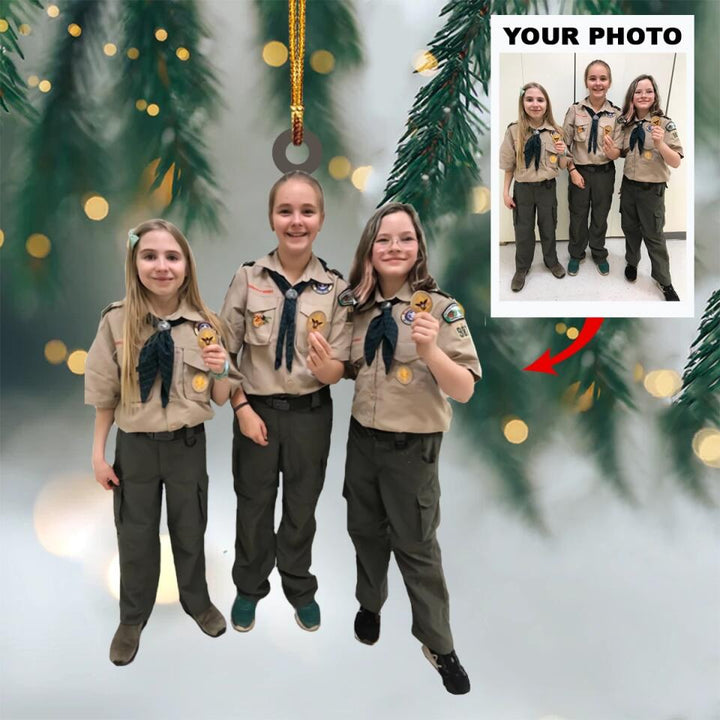 Personalized Photo Mica Ornament - Gift For Scouting Lover - Scout Troop ARND018