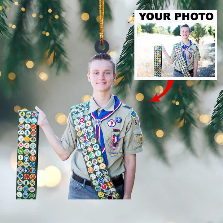 Personalized Photo Mica Ornament - Gift For Scouting Lover - Scout Troop ARND018