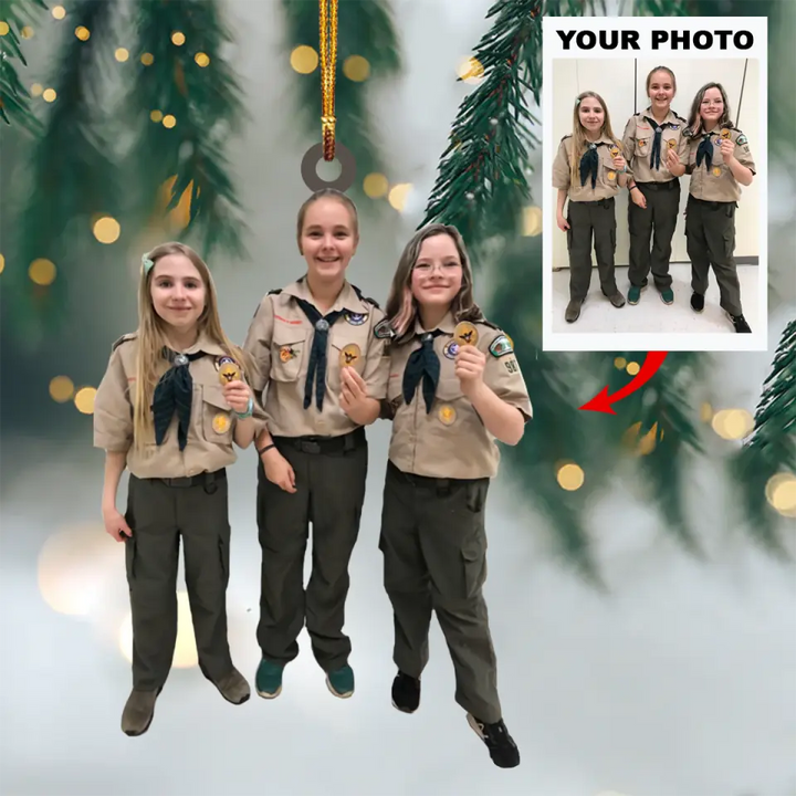 Personalized Photo Mica Ornament - Gift For Scouting Lover - Scout Troop ARND018