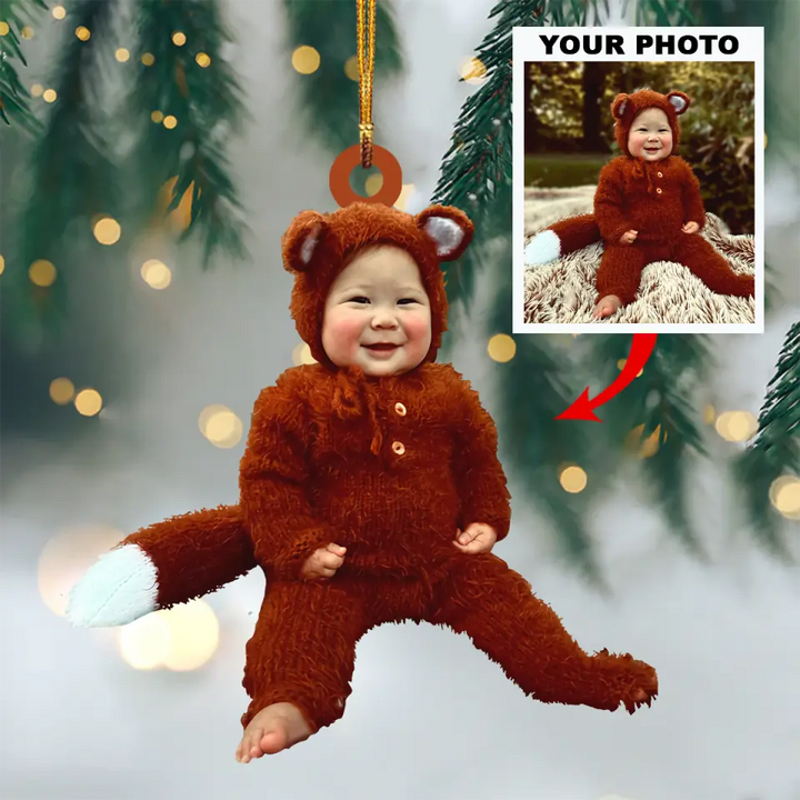 Personalized Photo Mica Ornament - Gift For Baby - Baby First Christmas ARND037