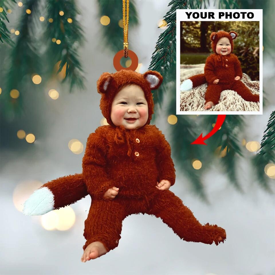 Personalized Photo Mica Ornament - Gift For Baby - Baby First Christmas ARND037