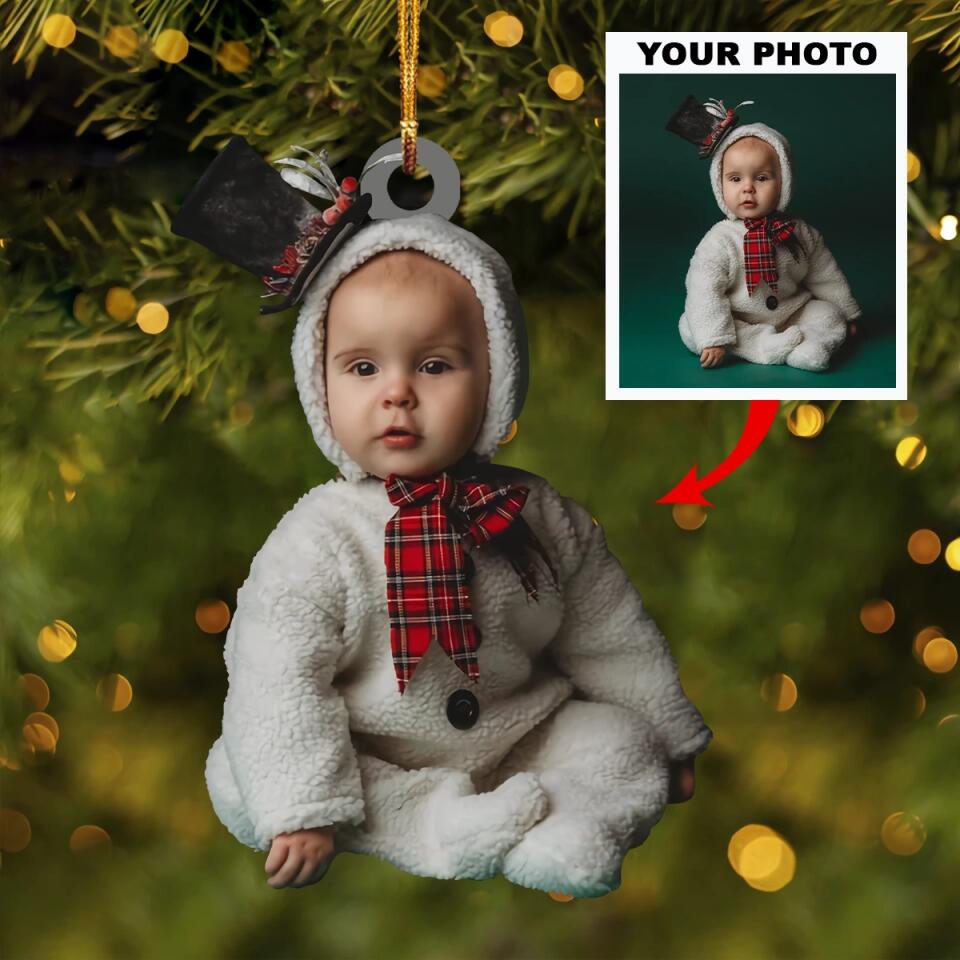 Personalized Photo Mica Ornament - Gift For Baby - Baby First Christmas ARND037