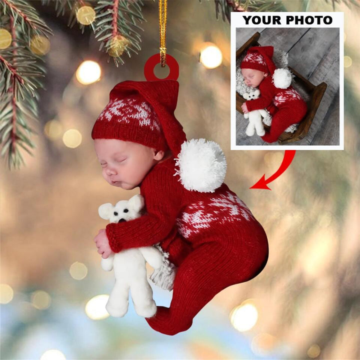 Personalized Photo Mica Ornament - Gift For Baby - Baby First Christmas ARND037
