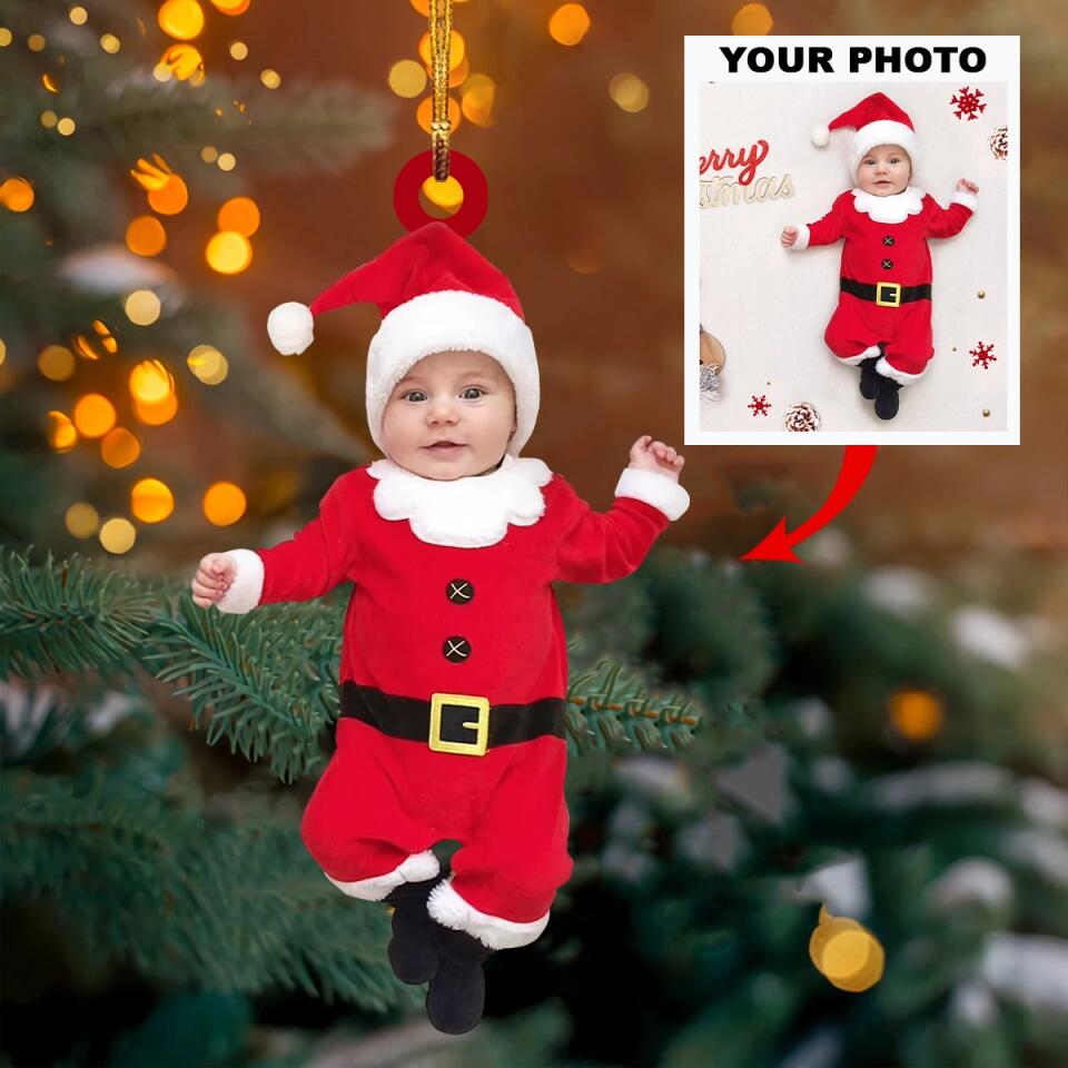 Personalized Photo Mica Ornament - Gift For Baby - Baby First Christmas ARND037