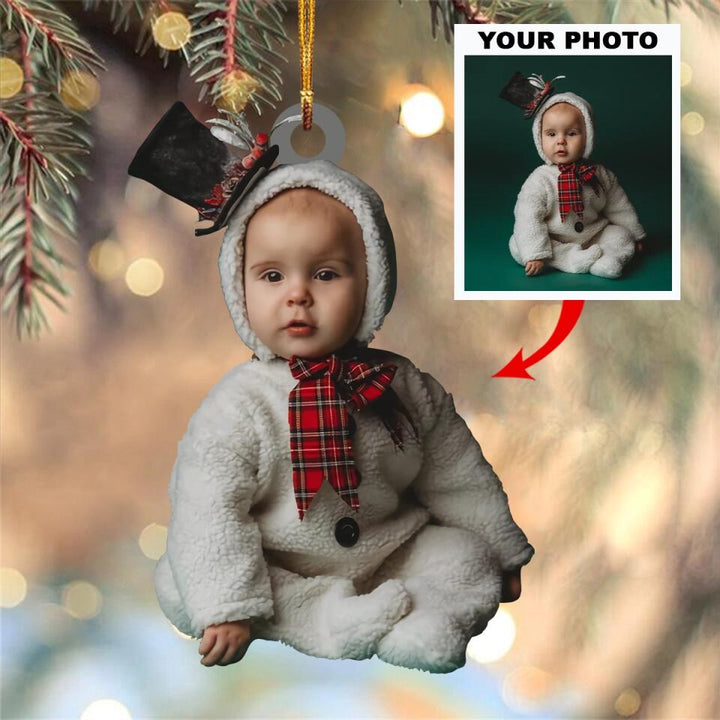 Personalized Photo Mica Ornament - Gift For Baby - Baby First Christmas ARND037