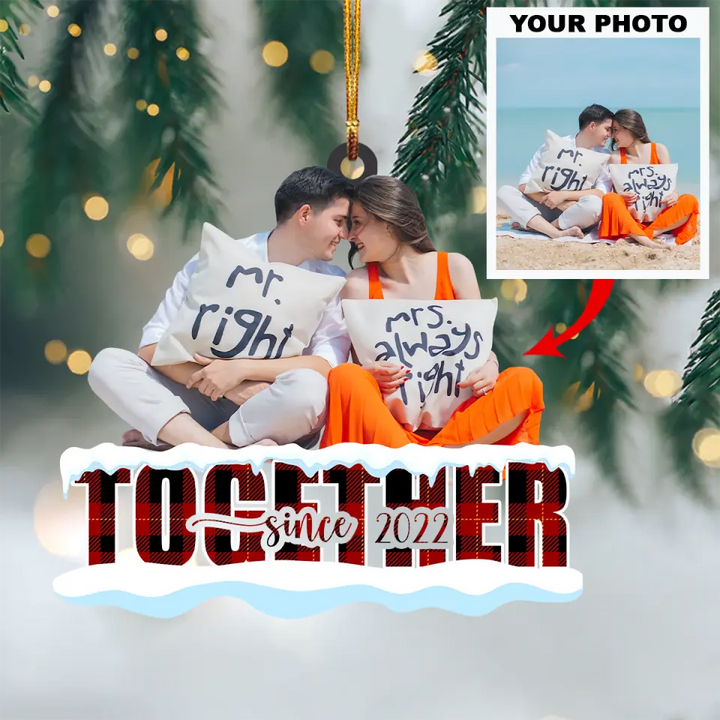 Personalized Photo Mica Ornament - Gift For Couple - Together Since ARND037 AGCTD003