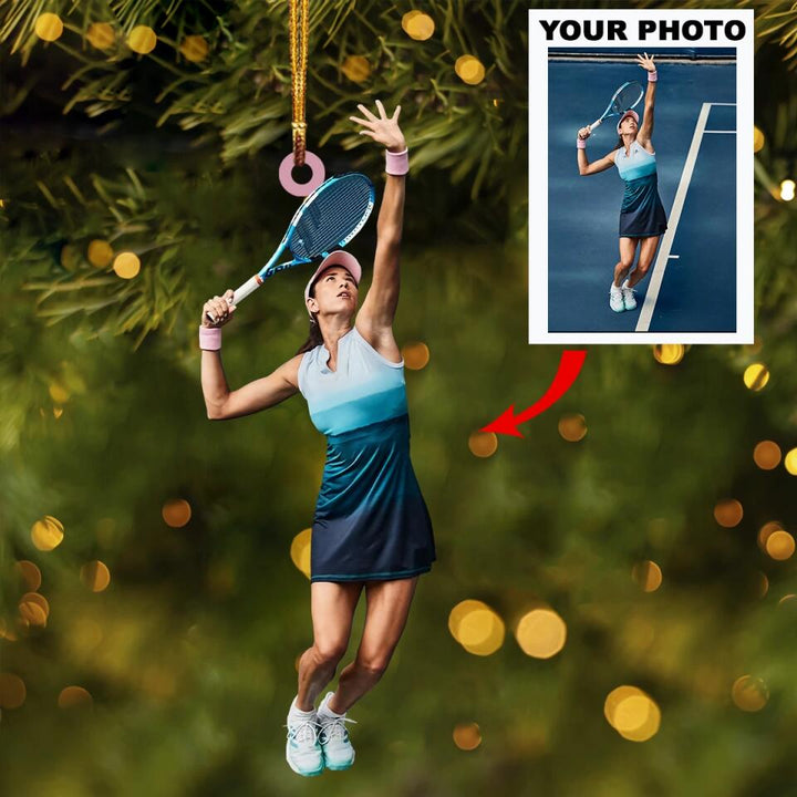 Personalized Photo Mica Ornament - Gift For Tennis Lover - Tennis Player ARND005