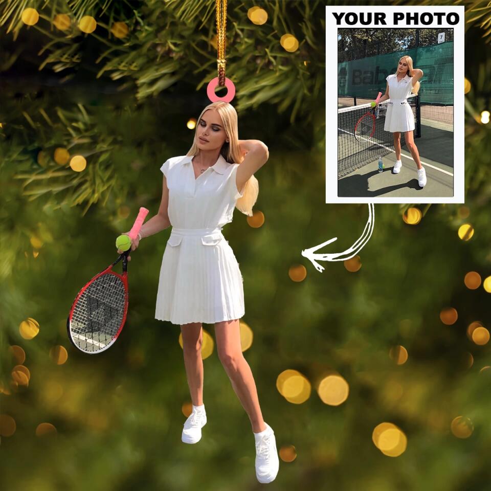 Personalized Photo Mica Ornament - Gift For Tennis Lover - Tennis Player ARND005