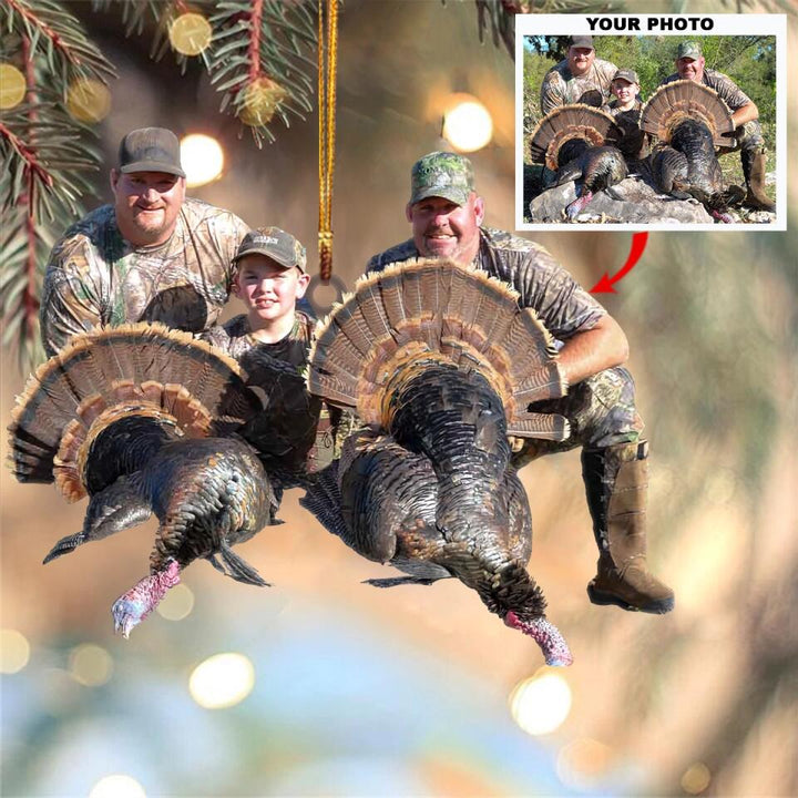 Personalized Photo Mica Ornament - Gift For Hunter - Wildlife Hunting Turkey Hunting ARND0014