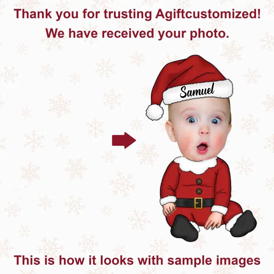 Personalized Photo Mica Ornament - Gift For Baby - First Christmas ARND037 AGCTD004