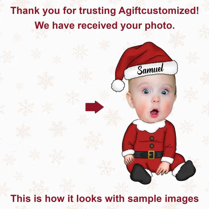 Personalized Photo Mica Ornament - Gift For Baby - First Christmas ARND037 AGCTD004