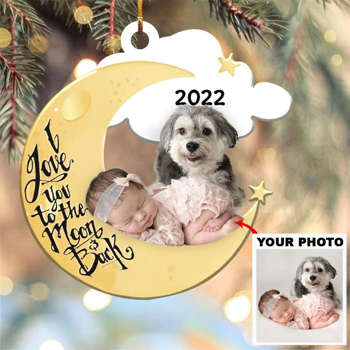 Personalized Photo Mica Ornament - Gift For Baby - I Love You To The Moon And Back ARND036 AGCVL005