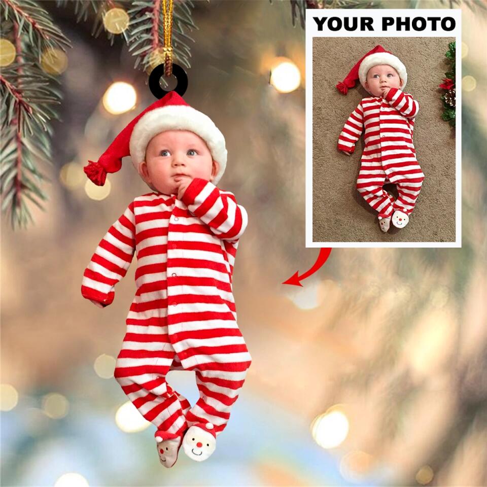Personalized Photo Mica Ornament - Gift For Family Member - Merry Christmas Our Family ARND005