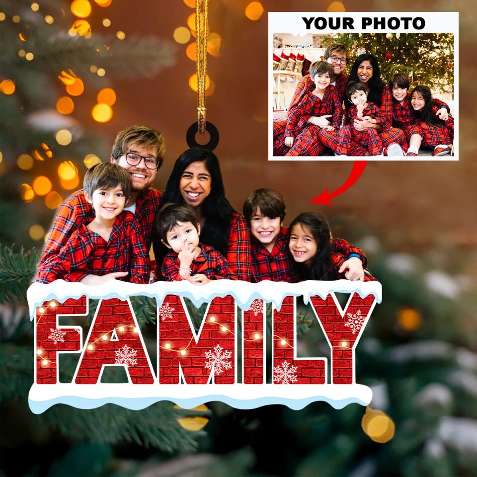 Personalized Photo Mica Ornament - Gift For Family - Family Christmas ARND018 AGCKH007
