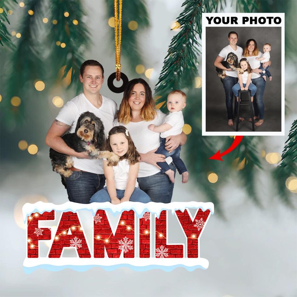 Personalized Photo Mica Ornament - Gift For Family - Family Christmas ARND018 AGCKH007