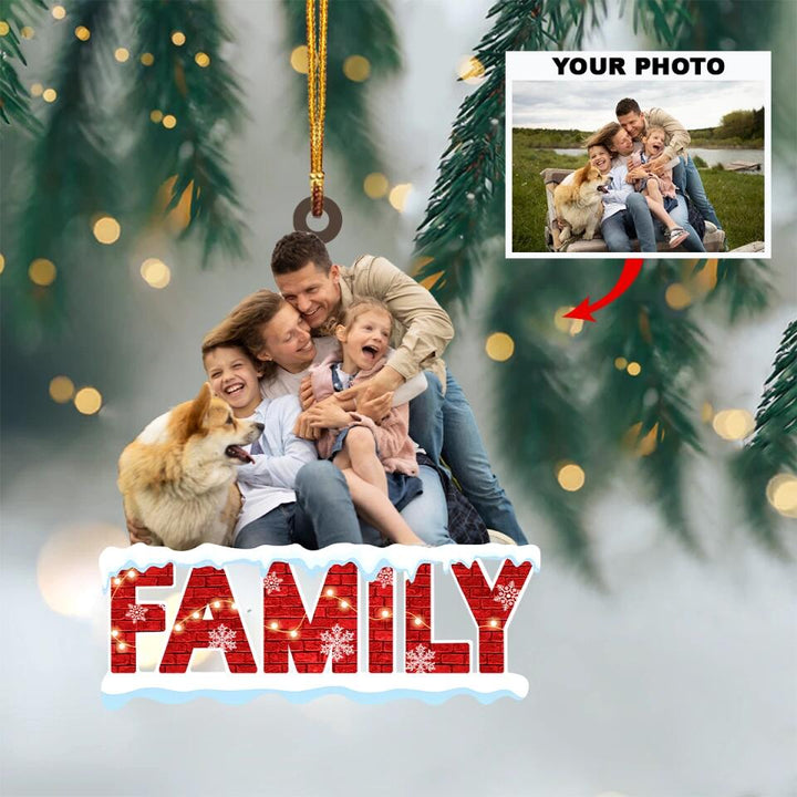Personalized Photo Mica Ornament - Gift For Family - Family Christmas ARND018 AGCKH007