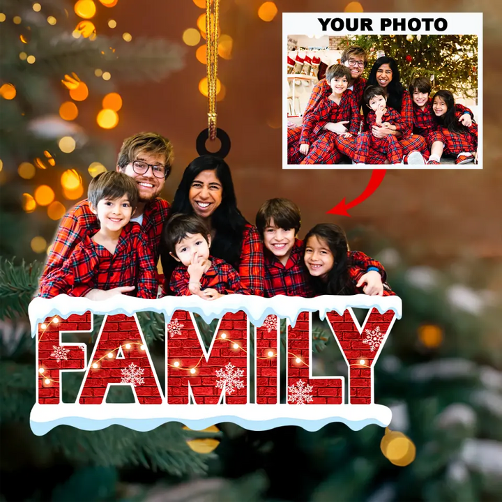 Personalized Photo Mica Ornament - Gift For Family - Family Christmas ARND018 AGCKH007