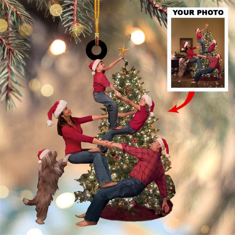 Personalized Photo Mica Ornament - Gift For Family Member - Funny Christmas Moments ARND005