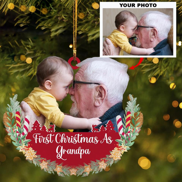 Personalized Photo Mica Ornament - Gift For Family Member - First Christmas As ARND0014 AGCPD009