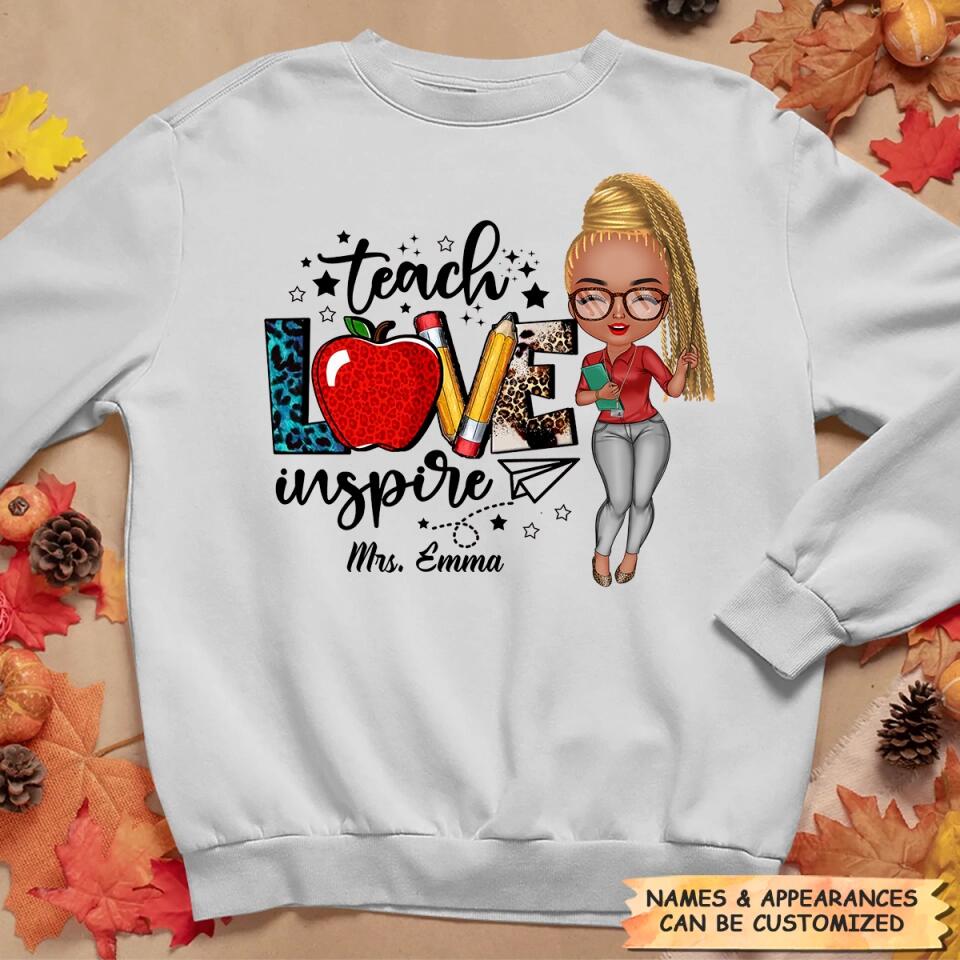 Personalized T-shirt - Gift For Teacher - Teach Love Inspire ARND005