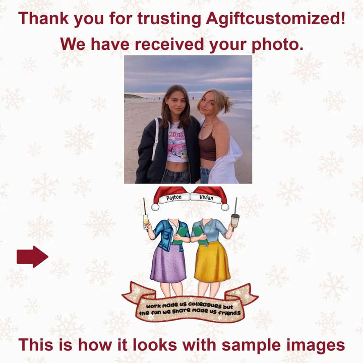 Personalized Photo Mica Ornament - Gift For Teacher - Work Made Us Colleagues ARND037 AGCTD006