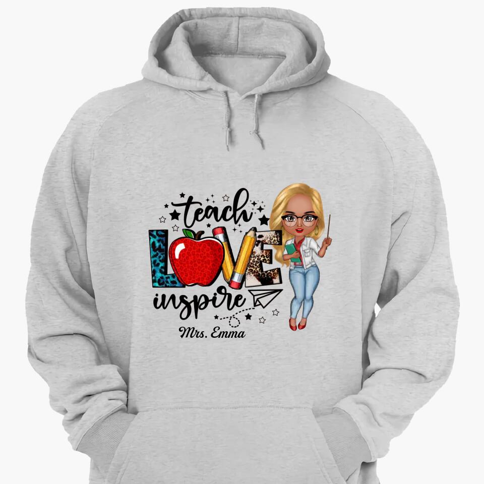 Personalized T-shirt - Gift For Teacher - Teach Love Inspire ARND005