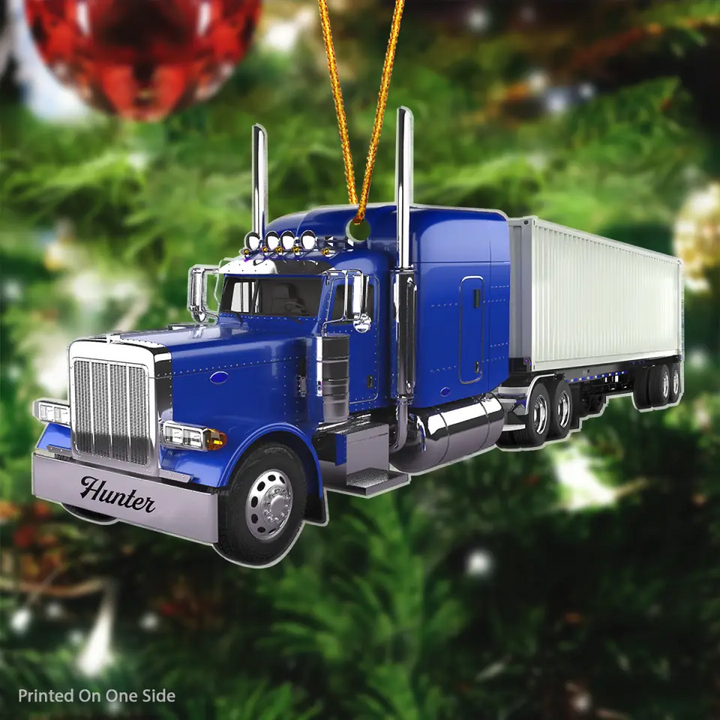 Personalized Mica Ornament - Gift For Trucker - Trucker Ornament V2 ARND037