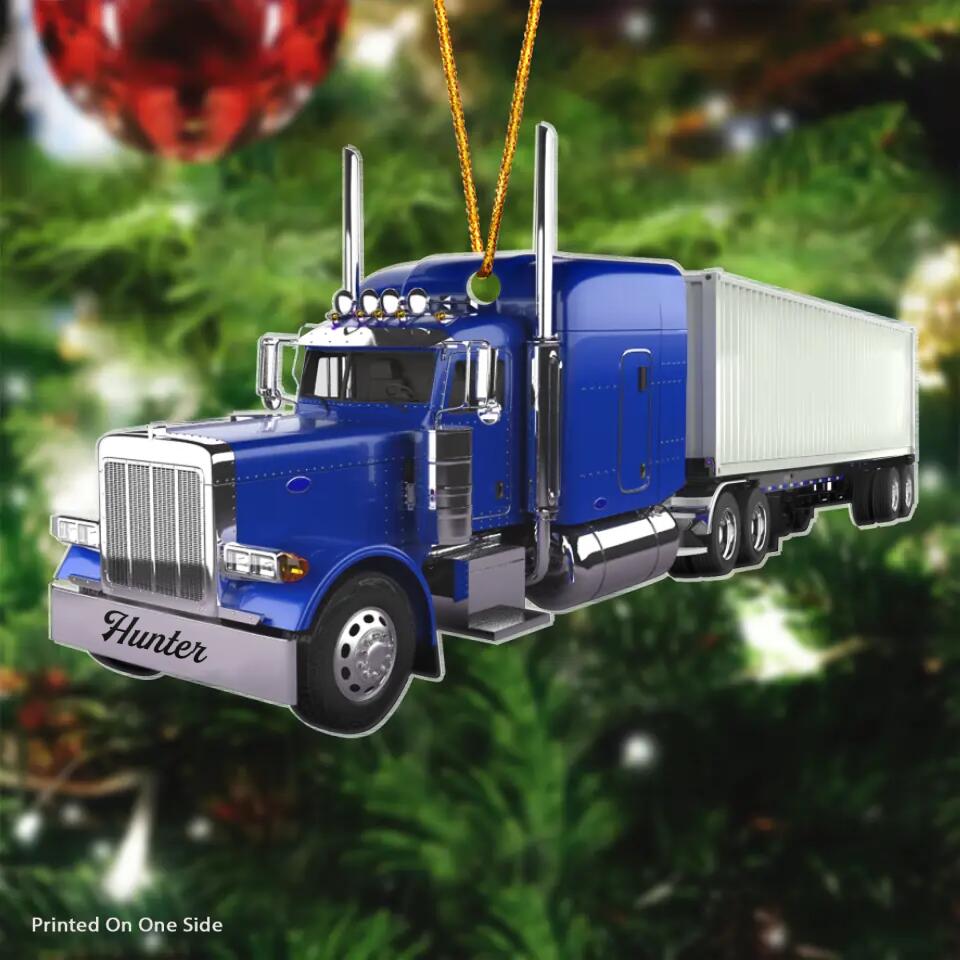 Personalized Mica Ornament - Gift For Trucker - Trucker Ornament V2 ARND037