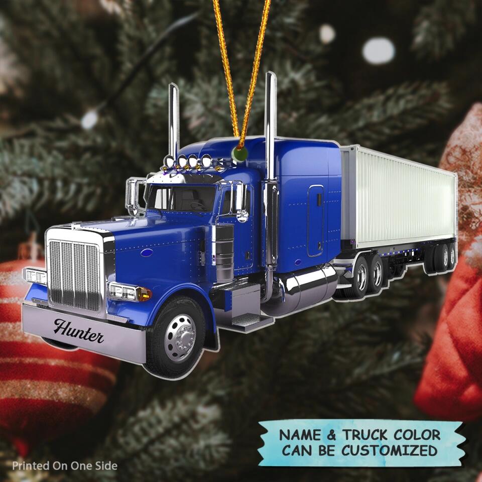 Personalized Mica Ornament - Gift For Trucker - Trucker Ornament V2 ARND037