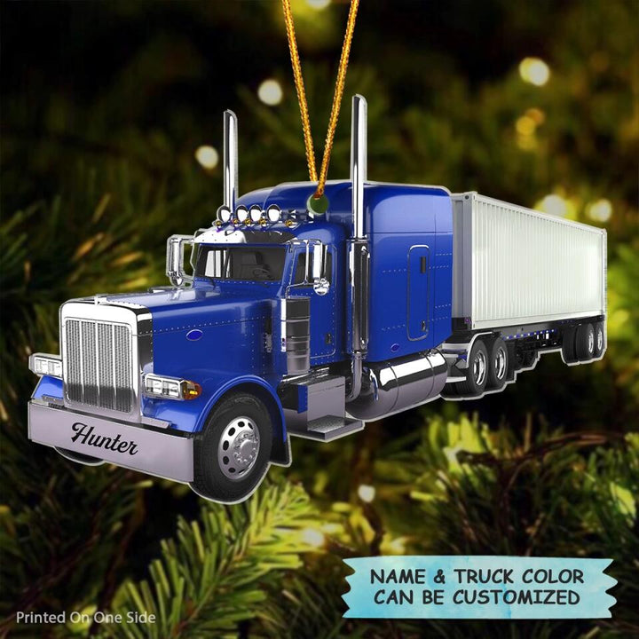 Personalized Mica Ornament - Gift For Trucker - Trucker Ornament V2 ARND037