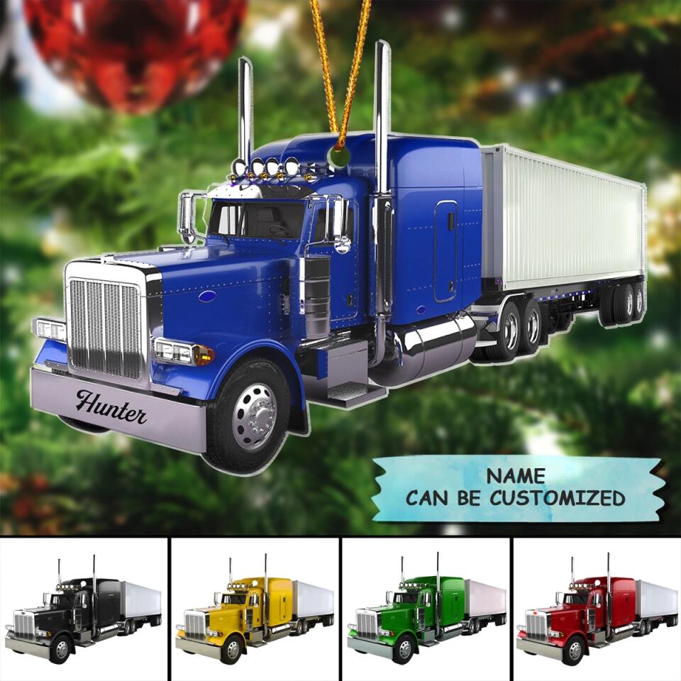 Personalized Mica Ornament - Gift For Trucker - Trucker Ornament V2 ARND037