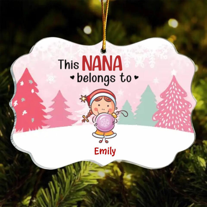 This Grandma Belongs To - Personalized Mica Ornament - Gift For Grandma
