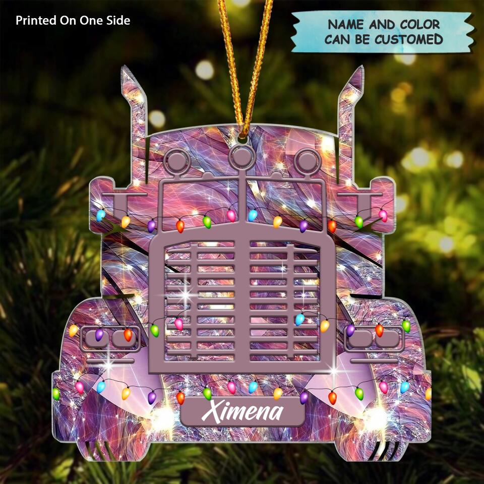 Personalized Mica Ornament - Gift For Trucker - Truck Ornament Christmas ARND037