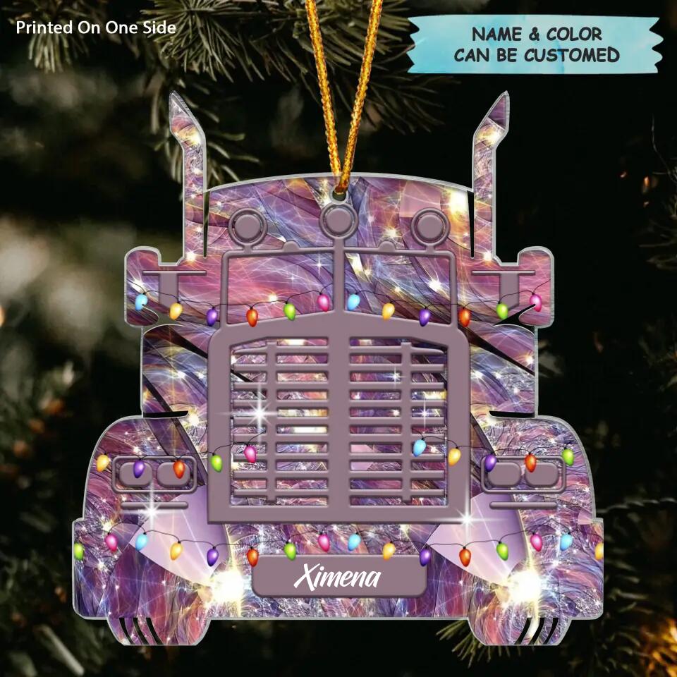 Personalized Mica Ornament - Gift For Trucker - Truck Ornament Christmas ARND037