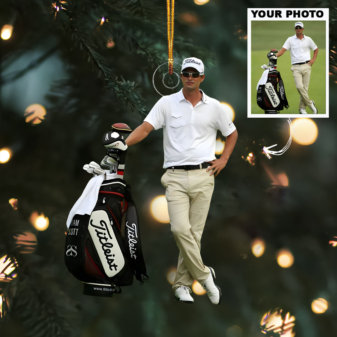 Professional Player Pose - Personalized Photo Mica Ornament - Christmas Gift For Sport Lovers, Golf Lovers